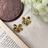 Vriksham Gold Plated Floral Style Anti Tarnish Studs-G20981