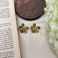 Vriksham Gold Plated Floral Style Anti Tarnish Studs-G20981