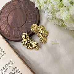 Vriksham Golden Butterfly Style Anti Tarnish Studs-G20978