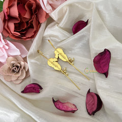 Vriksham Parrot Bugadi Style Earring-Red Green & Blue-Pearls-J3174