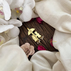 Vriksham Umbrella  With Couple Jadau Kundan Jada Billai-Red Green-Pearl-j3465