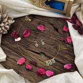 Vriksham 3 Tear Drop Pendant Invisible Chain-White Green-G18444