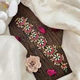 Vriksham Elegant 6 Half Moon Jadau Kundan Jada Billai-White Green Pearl-j3463