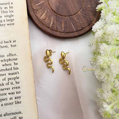 Vriksham Gold Plated Snake Style Anti Tarnish Studs-G20980