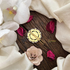 Vriksham Antique Floral Kundan Jadau Jada Billai-Green Leaf-J3461