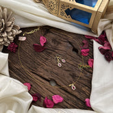 Vriksham Tear Drop Pendant Invisible Chain-White Red-G18448