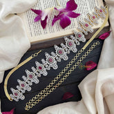 Vriksham Designer Red Ruby With Intricate Floral Motifs AD Stone Hipchain-G20247