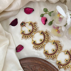 Vriksham Designer Chandbali Style Bridal Jada Billai-Pearl-G19283