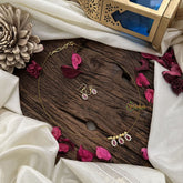 Vriksham 3 Tear Drop Pendant Invisible Chain-White Red-G18450