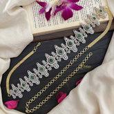 Vriksham Designer Green With Intricate Floral Motifs AD Stone Hipchain-G20248