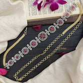 Vriksham Elegant Square Ruby Stone With Floral Accents AD Stone Hipchain-G20249