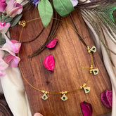 Vriksham CZ Studded Art Deco Flexible 5 Pendant Invisible Chain-White Green-KG22329