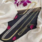 Vriksham Bridal Double Row Silver& Gold Tone Leaf Design AD Stone Hipchain-G20251