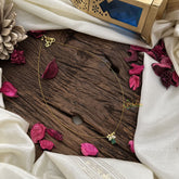 Vriksham Tear Drop With Leaf Pendant Invisible Chain-Green-G18436