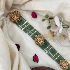 Vriksham Lakshmi 7 Layer Green Beaded With Jhumka Bridal Jada Billai-G19285