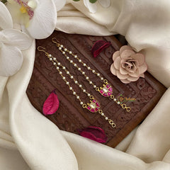 Vriksham Designer Single Strand Kundan Jadau White Pearl Maatil-J2938