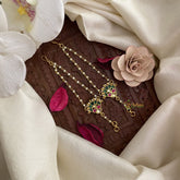 Vriksham Antique Designer Single Strand Kundan Jadau White Pearl Maatil-J2940