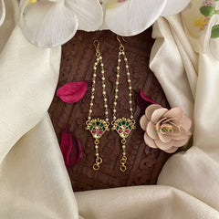 Vriksham Antique Designer Single Strand Kundan Jadau White Pearl Maatil-J2940