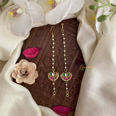 Vriksham Half Moon With Lotus Single Strand Kundan Jadau White Pearl Maatil-J2937