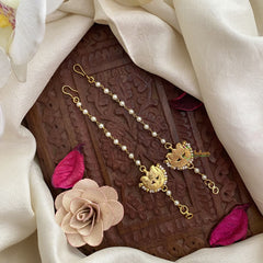 Vriksham Half Moon With Lotus Single Strand Kundan Jadau White Pearl Maatil-J2937