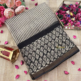 Vriksham Pastel Cream & Black Line Printed Kota Cotton Saree-VS4907