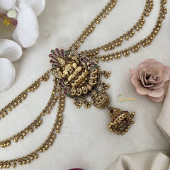 Vriksham Designer Lakshmi Temple Jada Bun Billai With Gold Maatil Bridal Jada Billai-Gold Bead-G19295