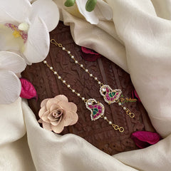 Vriksham Exquisite Single Strand Kundan Jadau White Pearl Maatil-Annam-J2936