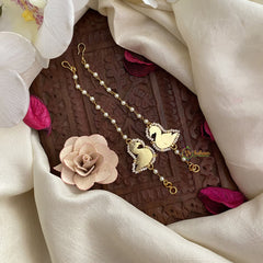 Vriksham Exquisite Single Strand Kundan Jadau White Pearl Maatil-Annam-J2936