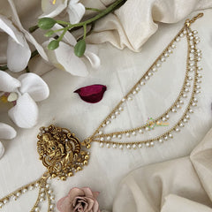 Vriksham Elephant & Lakshmi Jada Bun Billai With Pearl Maatil Bridal Jada Billai-G19296