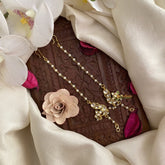 Vriksham Unique Single Strand Kundan Jadau White Pearl Maatil-White-Annam-J2941