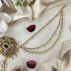 Vriksham Peacock Jada Bun Billai with Maatil Bridal Jada Billai-Green-G19292