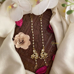 Vriksham Unique Single Strand Kundan Jadau White Pearl Maatil-White-Annam-J2941