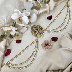 Vriksham Peacock Jada Bun Billai with Maatil Bridal Jada Billai-Green-G19292