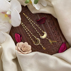 Vriksham Half Moon Style Single Strand Kundan Jadau White Pearl Maatil-J2939