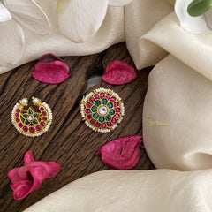 Vriksham Unique Floral Kundan Jadau Chandran & Suryan Billai-J2945