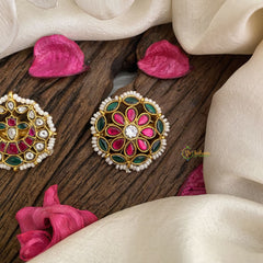 Vriksham Exquisite Floral Kundan Jadau Chandran & Suryan Billai-J2946