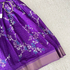 Purple & White Colour Embroidered Girls Lehenga Set -VS3487