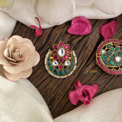 Vriksham Antique Floral Kundan Jadau Peacock Chandran & Suryan Billai-J2943