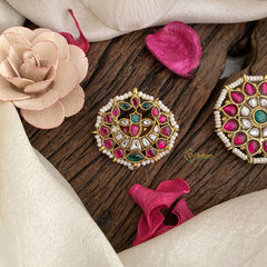 Vriksham Antique Floral Kundan Jadau Chandran & Suryan Billai-J2944