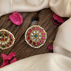 Vriksham Antique Floral Kundan Jadau Chandran & Suryan Billai-J2944