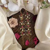 Vriksham Elegant Red White Stone Single Strand Kundan Jadau Maatil with White Pearl-J2929