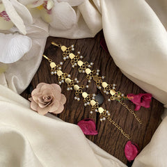 Vriksham Elegant Red White Stone Single Strand Kundan Jadau Maatil with White Pearl-J2929