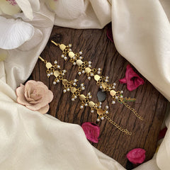 Vriksham Elegant Red Green Stone Single Strand Kundan Jadau Maatil with White Pearl-J2930