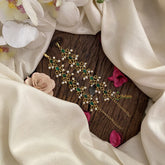 Vriksham Premium Kemp Stone Single Strand Kundan Jadau Maatil with White Pearl-Green-J2928