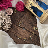 Vriksham 5 Diya Shape Pendant Invisible Chain-Blue-G18456