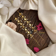 Vriksham Premium Kemp Stone Single Strand Kundan Jadau Maatil with White Pearl-Red Green-J2927