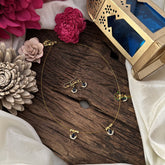 Vriksham 3 Diya Shape Pendant Invisible Chain-Blue-G18455