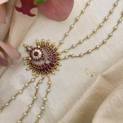 Designer AD Stone Jada Billai with Pearl Maatil-G14881