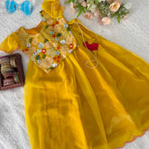 Yellow Colour Embroidered Girls Lehenga Set -VS3495
