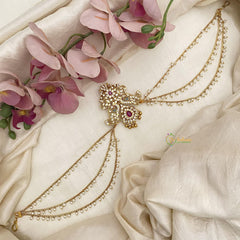 Stylish AD Stone Jada Billai with Pearl Maatil-G14882